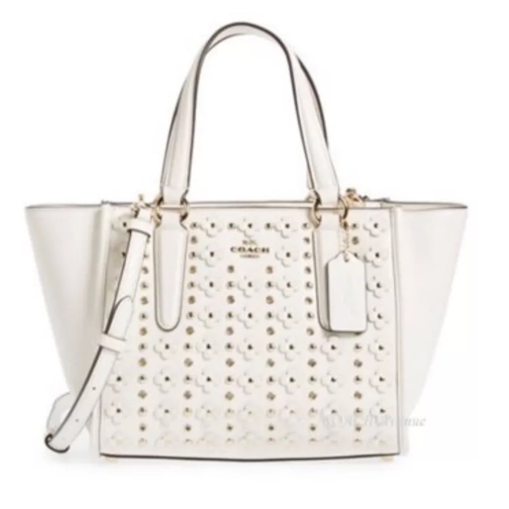 COACH Carryall Satchel in Floral Rivets Leather